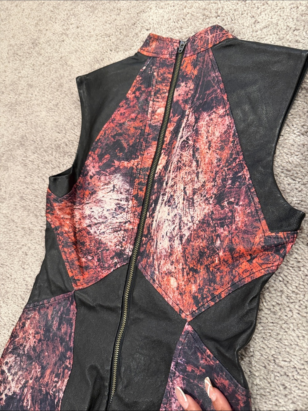 Helmut Lang Abstract Print Soft Leather Dress - Picture 8 of 11